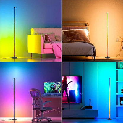 RGBICB Smart LED Floor Lamp App & Remote Control – Intelligent Mood Atmosphere Backlight Modern Design for Home Office Gaming Study Bedroom Holiday Gift 1 or 2 Pack