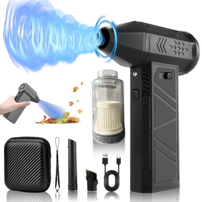 130000 RPM Portable Turbo Fan Blower & Vacuum 2-in-1, USB Rechargeable Cordless Handheld Air Blower for Dust Removal, Cooling, Snow Blowing, Car Cleaning, Inflatable Pad, Ignition Aid