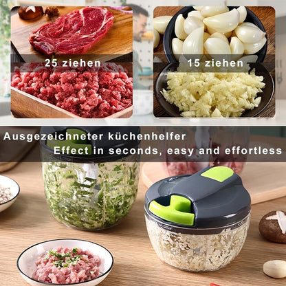 Vegetable Chopper with 3/5 Blades – Multifunctional Onion Chopper, Food Dicer & Salad Cutter with Container | Kitchen Gadget Set for Potato, Carrot, Garlic