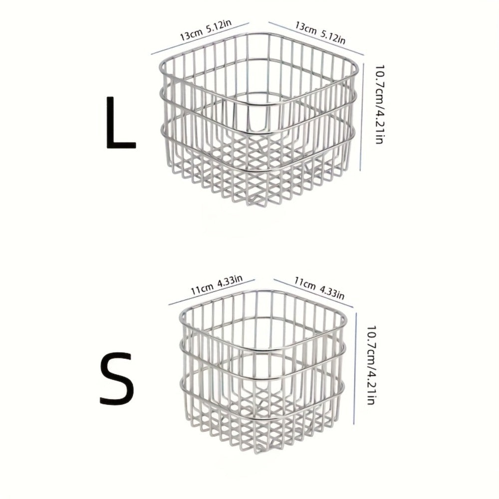 Storage Basket Open Weave Organizer – Multi-Purpose Woven Bin for Bathroom Shelf Kitchen Desk Bedroom Home Organization Sturdy Sleek Design