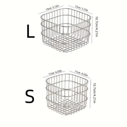 Storage Basket Open Weave Organizer – Multi-Purpose Woven Bin for Bathroom Shelf Kitchen Desk Bedroom Home Organization Sturdy Sleek Design