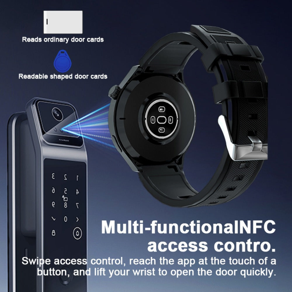 Alarm Smartwatch with Silicone Strap – Wireless Calling, Pedometer, Calorie Tracker, Music Playback, Remote Camera & Multi-Sport Modes – Unisex Men & Women Silver Black