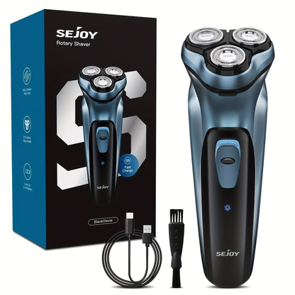 Electric Shaver 3D Floating Rotary Head with Pop-Up Trimmer, LCD Display and 1-Hour Fast Charge for Wet/Dry Use