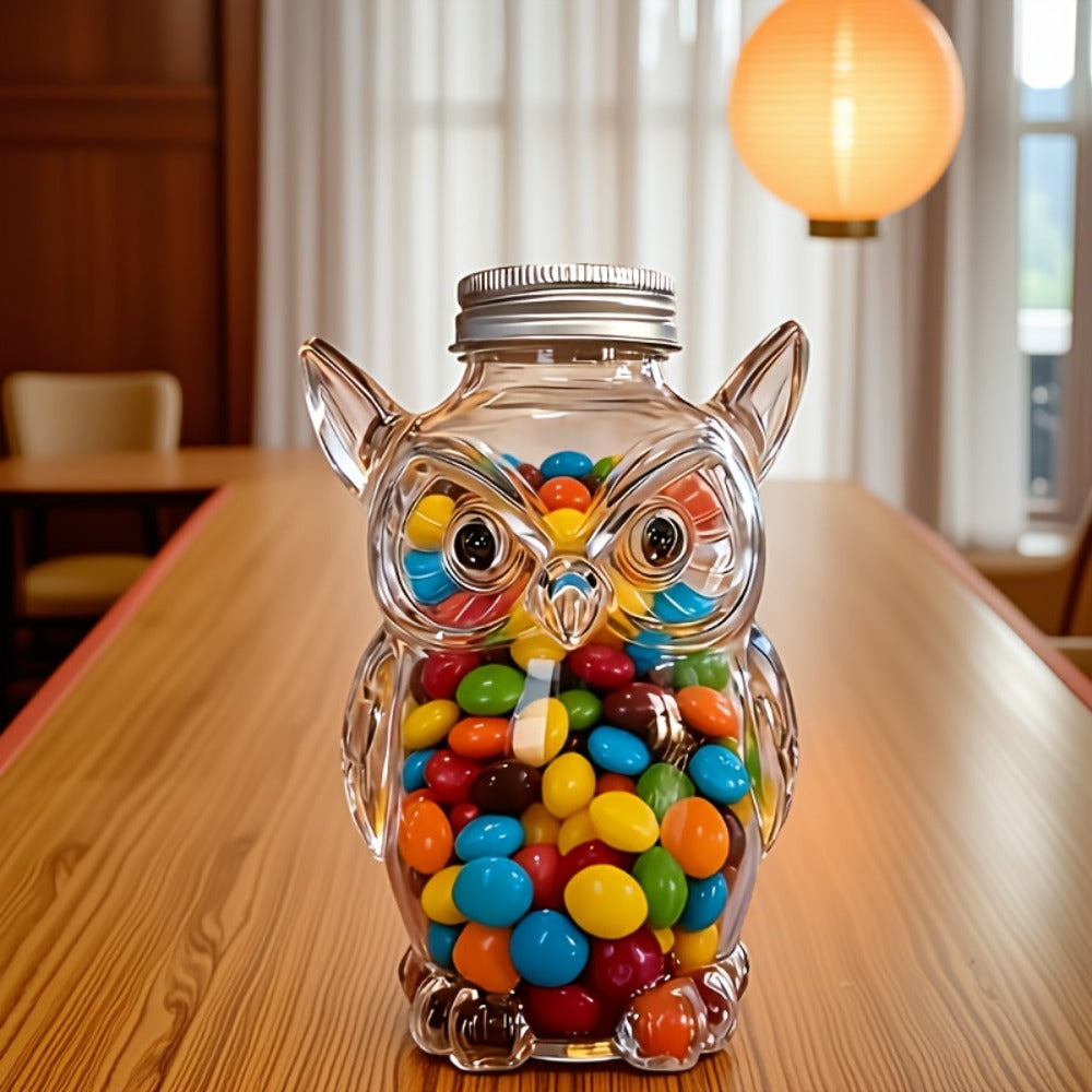 Glass Cookie Jar with Lock Lid High Borosilicate | Airtight Candy Snack Dessert Storage Container | Reusable Kitchen Canister Gift for Animal Lovers Sea Turtle Owl