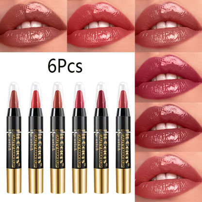 Glossy Crayon Lipstick Set 6 Pack Moisturizing Long-Lasting Nourishing Lip Color – Easy Apply Lip Crayon for Women Girls All Skin Types Versatile Shades Everyday Date Night