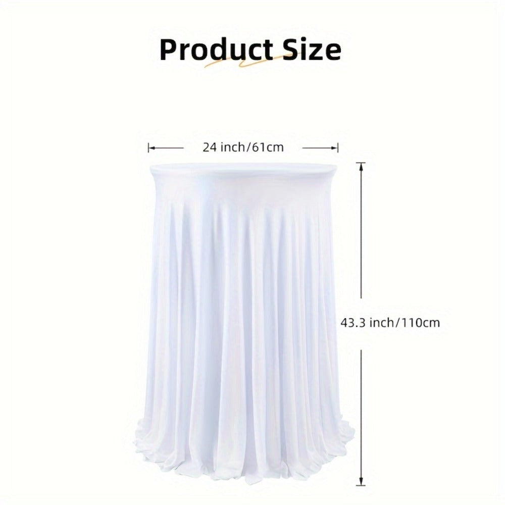 Round Spandex Cocktail Table Cover in Five Colors and Two Sizes, 43.31-Inch Height for Weddings and Events