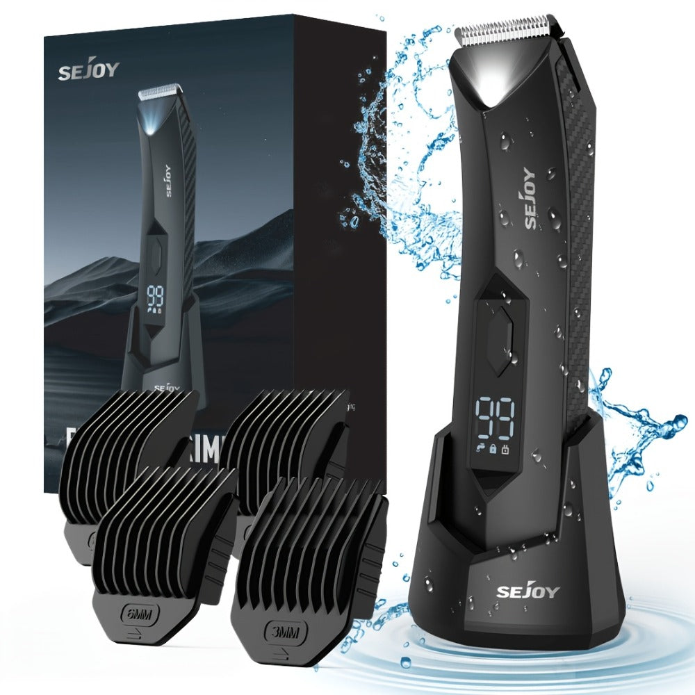 Beard Trimmer for Men Cordless Electric USB Rechargeable with Precision Dial 5-Level Adjustable, Mustache Facial Hair Trimmer Grooming Tool