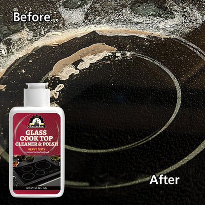 Ceramic Stove Cleaner Gel – Fast-Acting Stovetop Cleaner Removes Burnt-On Grease & Stains Without Scratching, Non-Toxic Non-Irritating Formula for Glass Ceramic Cooktop, Kitchen Cleaning Essentials