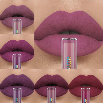 Matte Liquid Lipstick Set 6pcs Lip Glaze Long-Lasting Non-Sticky Non-Drying Colorfast Velvet Finish with Natural Scent Defines Lip Contour All-Day Wear Everyday Makeup Gift Set for Women