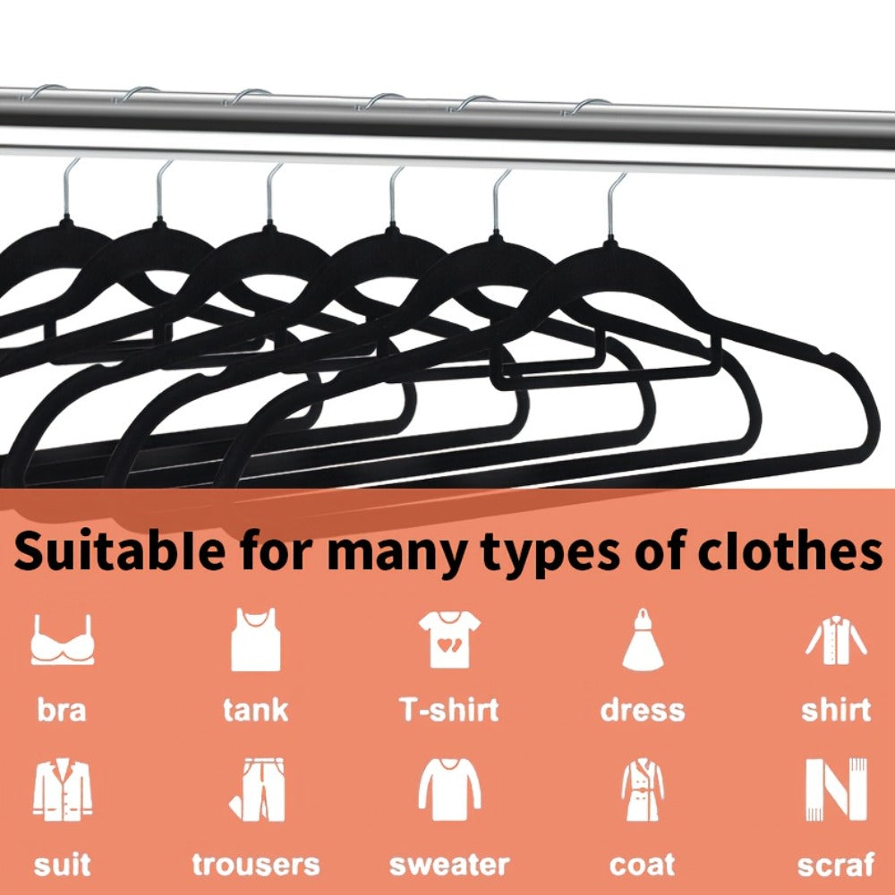 Non-Slip Velvet Hangers with 360° Rotating Hook & Hanger Buckles – Space Saving Closet Organizer Set (50pcs or 20pcs)