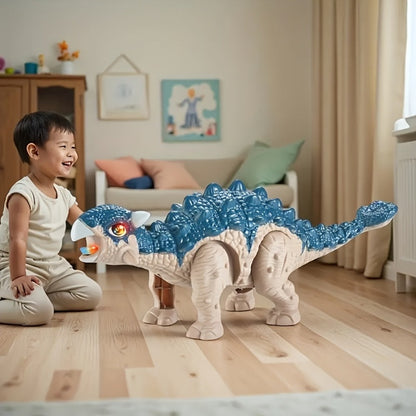 Ankylosaurus Dinosaur Toy That Walks & Roars – Electric Auto-Walk Dino with Roaring Sound Lightweight Kids Toy for Boys Girls Ages 3+ Birthday Halloween Christmas Gift