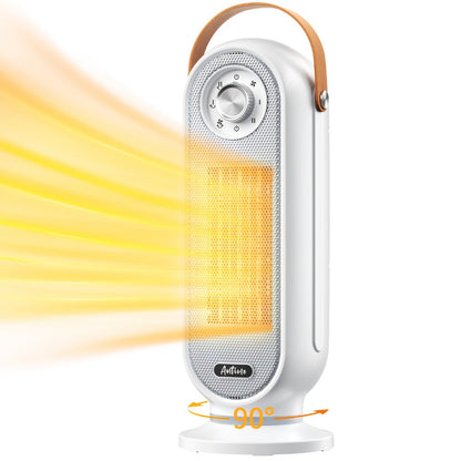 1500W Oscillating Tower Space Heater in Black or White with Digital Remote or Knob Controls