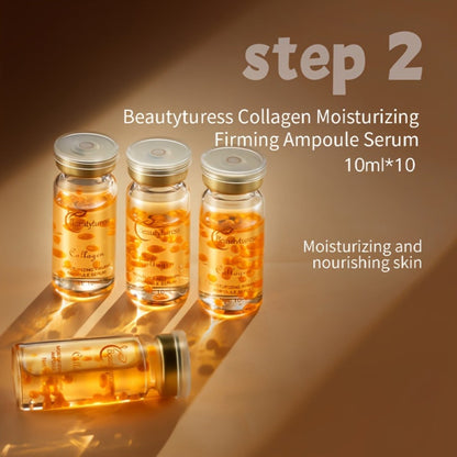 Skincare Set with Beautyluress Label, 14 Collagen Hyaluronic Acid and Niacinamide Product Pieces