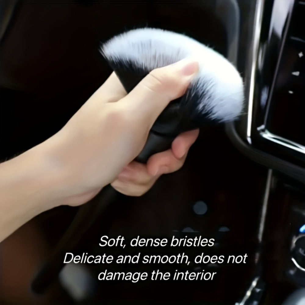 Car Interior Cleaning Brush Set – 5pcs Soft Bristle Detailing Brushes for Dashboard, Vents & Instrument Panel, Non-Shedding, Black