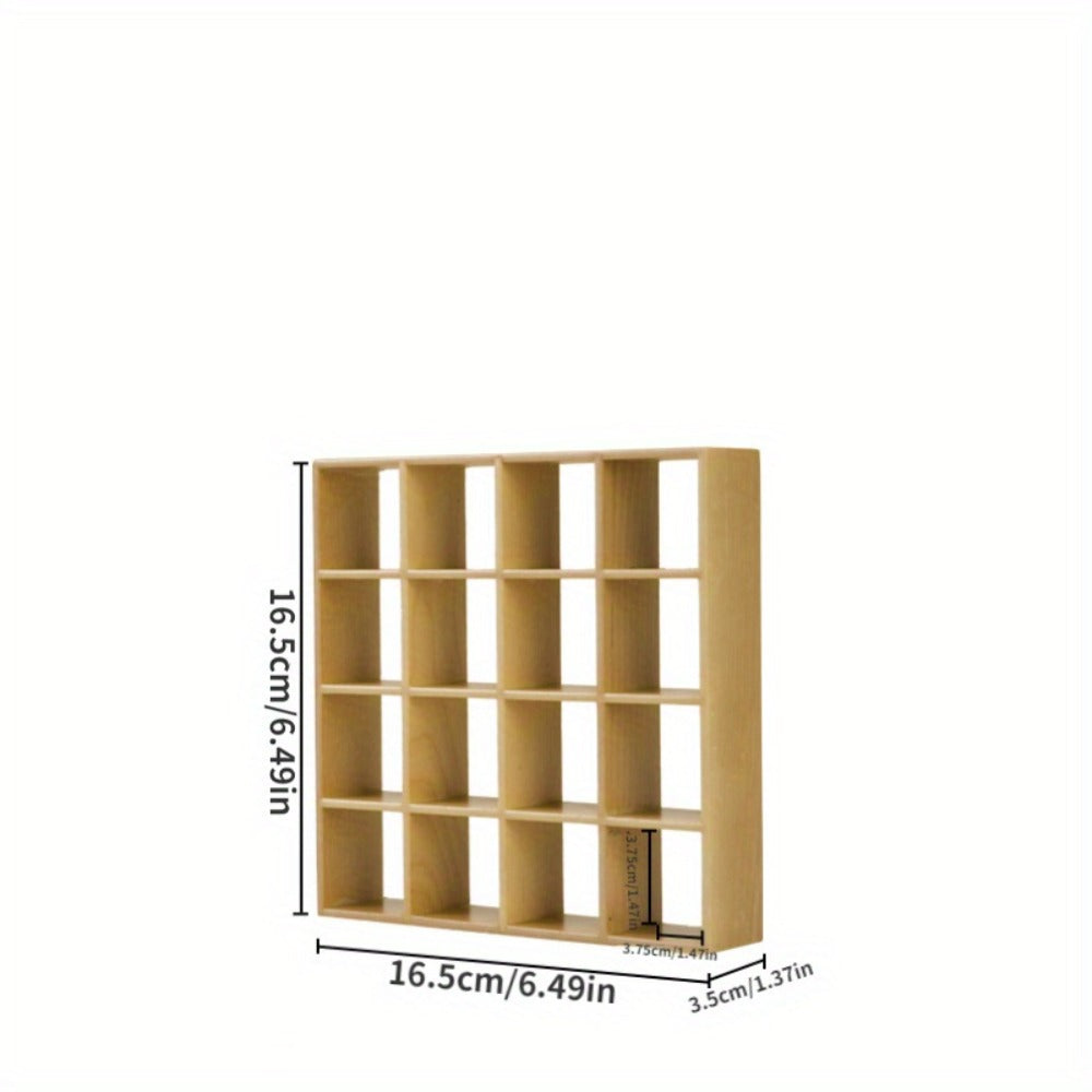 1:12 Scale 16-Compartment Dollhouse Display Cabinet in Four Finishes for Adult Miniature Dioramas