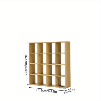 1:12 Scale 16-Compartment Dollhouse Display Cabinet in Four Finishes for Adult Miniature Dioramas
