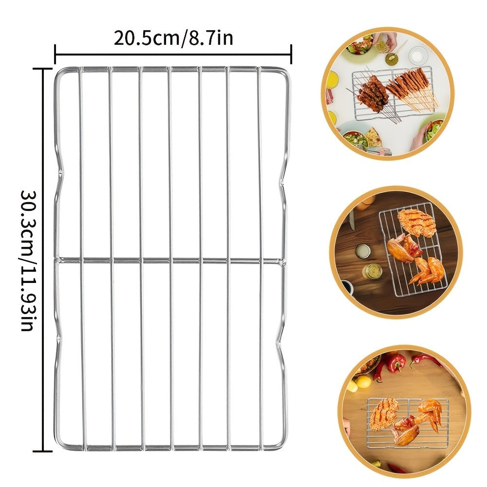 Two-Piece Carbon Steel Cooling Rack Set in Two Sizes for Cookies, Cakes, Roasting and Grilling