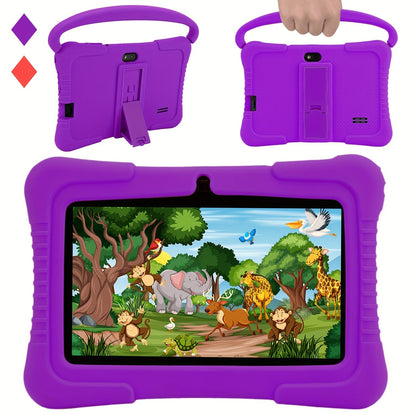 Veidoo 7 Inch Kids Tablet with Drop-Proof Silicone Cover – Eye Protection Screen, WiFi, 2GB RAM 16GB/32GB ROM, Dual Camera, Educational Games, Parental Control, Android Tablet Pink Blue Purple