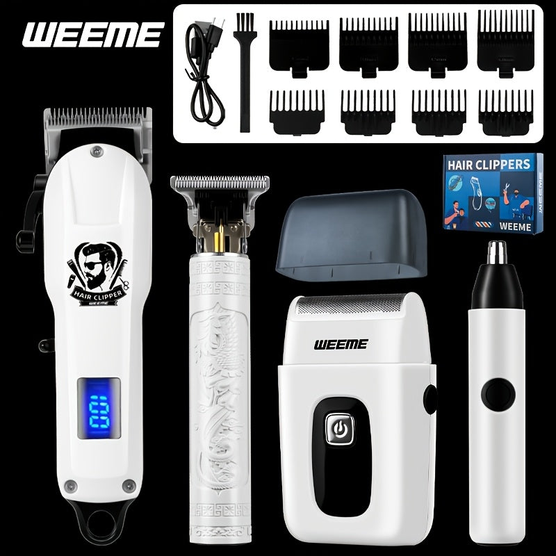Hair Clippers & Trimmers WEEME Two- or Four-Piece Sets with USB Charging, Guide Combs and Five Source Options