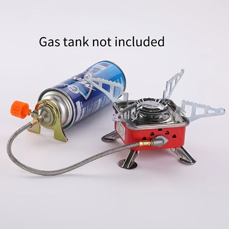 Windproof Camp Stove 3500W Portable Foldable Gas Burner Piezoelectric Ceramic Ignition Compact Lightweight for Outdoor Cooking Hiking Camping Picnic Backpacking