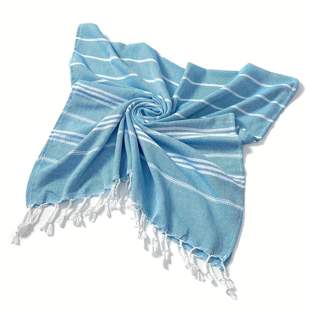 Striped Beach Towel in Ten Color Labels with 90 x 180 cm Source Size for Pool, Travel, Gym and Everyday Use