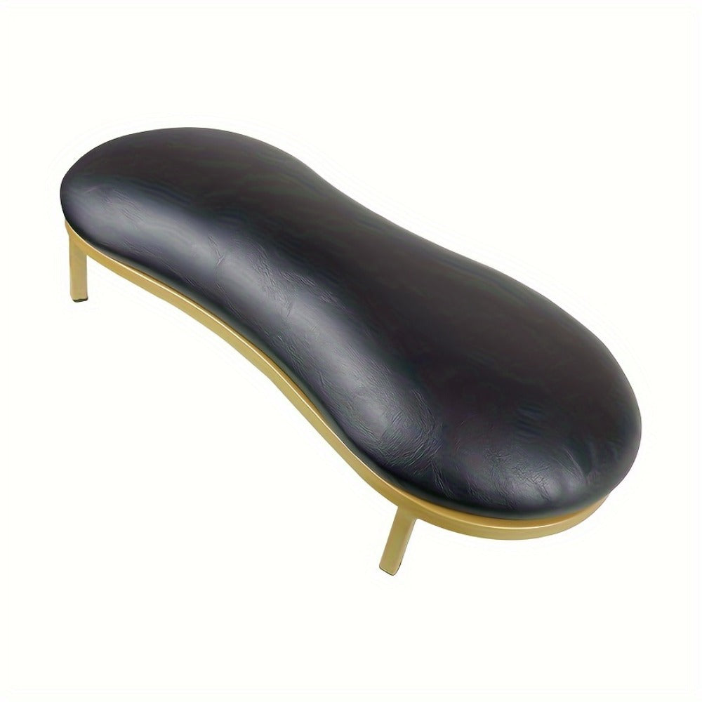 Curved Nail Salon Armrest with Golden-Color Base and Black, White or Pink Protected Checkout Options