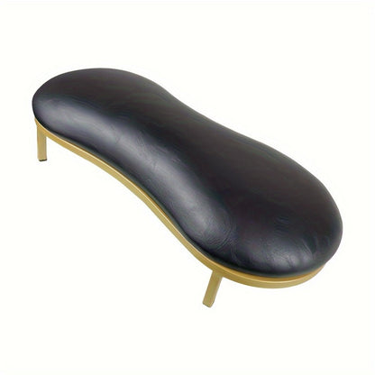 Curved Nail Salon Armrest with Golden-Color Base and Black, White or Pink Protected Checkout Options
