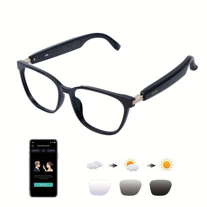 Smart Glasses 160-Language Translation Eyewear with Bluetooth 5.3 Open-Ear Audio and 18 Frame Options