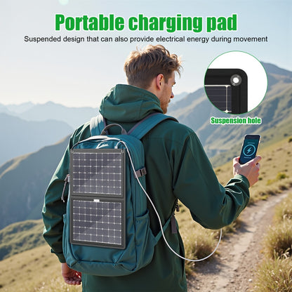 30W Foldable Solar Charging Panel - 2-in-1 Portable Design, USB Port, Fast Charge for Smartphones, Tablets & Action Cameras, Lightweight for Camping, Hiking & Travel