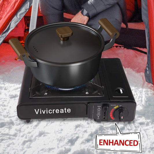Portable Butane Camping Stove Single Burner – Compact Gas Cooker with Carrying Bag for Outdoor Cooking, Camping, Hiking, Fishing, Picnics & Korean BBQ | 2 Colors
