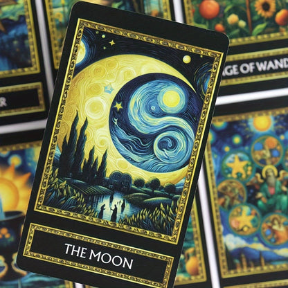 Van Gogh Art-Inspired 78-Card Tarot Deck with Major and Minor Arcana for Adult Reading and Display