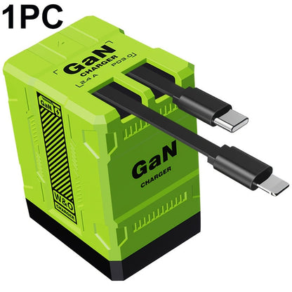 USB-C Wall Charger with Integrated Dual Cables in Single or Two-Piece Packs and Multiple Colors