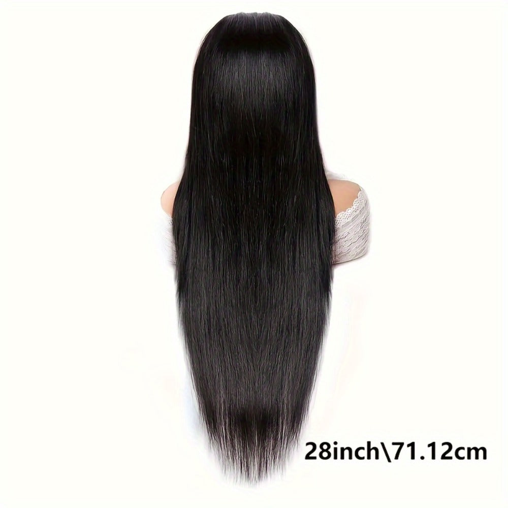 6x4.5 HD Lace Straight Human Hair Wig in Natural Black with Seven Lengths from 22 to 36 Inches