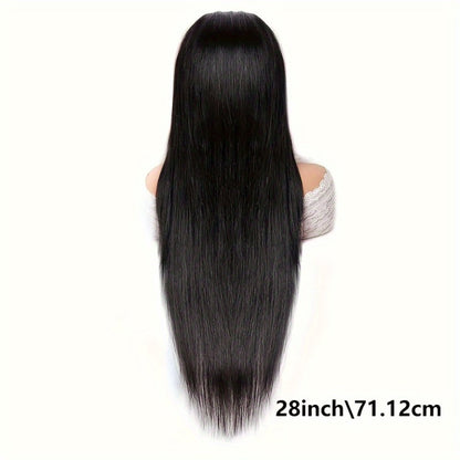 6x4.5 HD Lace Straight Human Hair Wig in Natural Black with Seven Lengths from 22 to 36 Inches