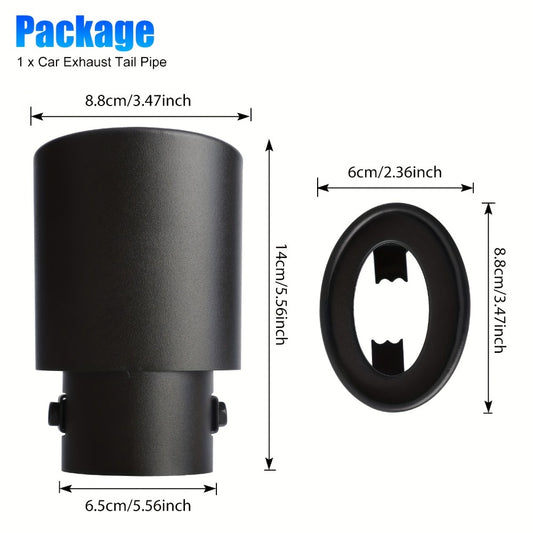 Exhaust Tip Stainless Steel – Universal Fit 1.5"-2.4" Pipe | Muffler Tail Pipe Tip for Cars & Trucks | Noise Reduction & Performance Enhancer | Easy Clamp Install