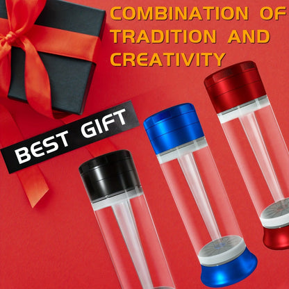 3-in-1 Zinc Alloy Spice Grinder Pre-Rolled Cone Loader 6-Hole Storage Rolling Machine Grinding Filling Storage All-in-One with Cleaning Brush Black Red Blue