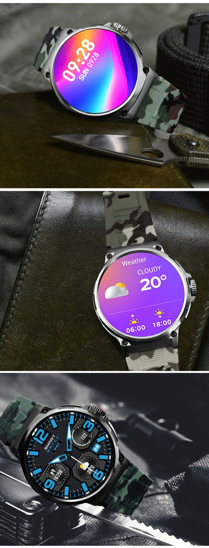 Smart Watch 1.85-Inch Round Display with 710mAh Battery, Wireless Calling and Silver or Black Band
