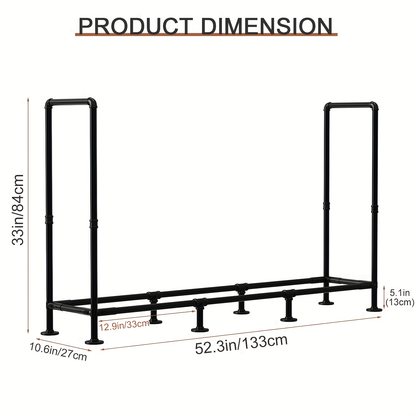 Firewood Rack | Heavy Duty Steel Indoor Outdoor Fireplace Patio Deck