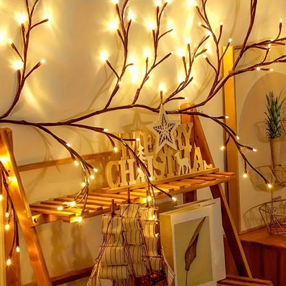 String Lights, 96-LED Bendable Willow Branch Fairy Lights with USB Power, Remote Control and Eight Indoor Modes