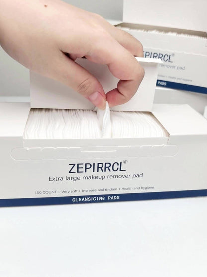 Disposable Square Cleansing Pads 200pcs (2 Boxes x 100) Extra Thick Soft Wet & Dry Facial Pads for Daily Skincare Makeup Removal — Lint-Free Beige-Friendly 2.76x2.36 inch