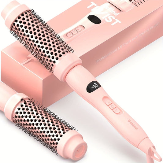 Heated Round Brush Hair Styling Tool with 1.5-Inch Barrel, Dual Voltage and Two Color Options