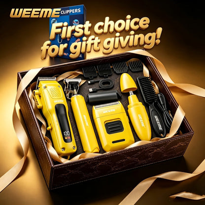 Hair Clippers & Trimmers WEEME Four-Piece Set with Clipper, T-Blade, Foil Shaver, Nose Trimmer and Two Colors