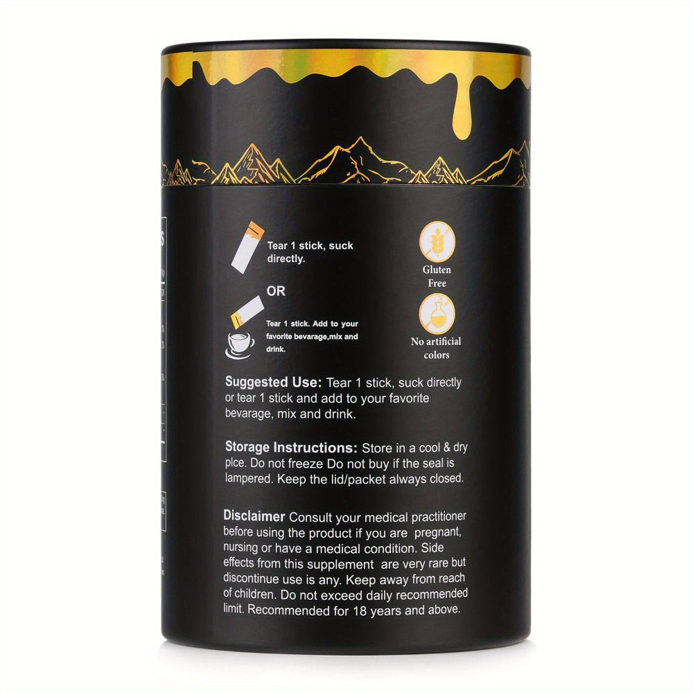 Herbal Supplements with HIMASTER Label, Shilajit Honey Saffron Sticks, 30 Sticks per Package