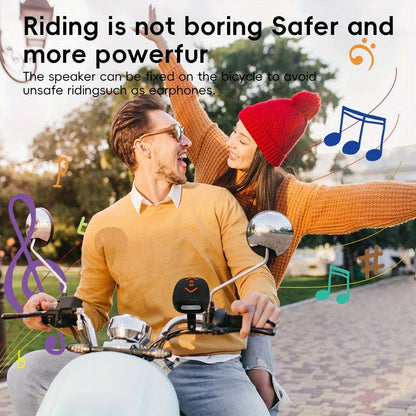 Wireless Bike Speaker with Removable Bicycle Mount, USB Rechargeable Portable Outdoor Bluetooth Speaker for Mountain Bikes Road Bikes Cycling Commuting and Hiking