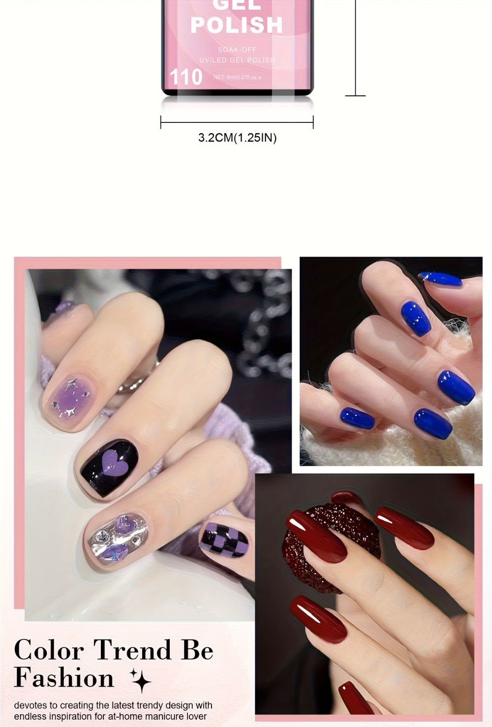 Gel Nail Polish Set with LIMEGIRL Label, 6 Fall Winter Glitter and Solid Colors, Two Palettes