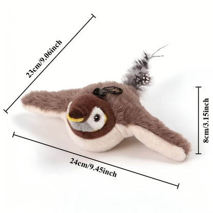Cat Toy Flapping Sparrow with Chirping Sound, USB Rechargeable Motion and One, Two or Three-Piece Options