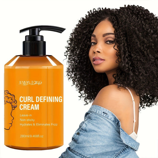 Moroccan Argan Oil Curl Defining Cream 280ml — Moisturizing Frizz Control Curl Definer for Wavy Coily & Permed Hair, Long-Lasting Volume, Glycerin Formula, No Crunch, Women & Men
