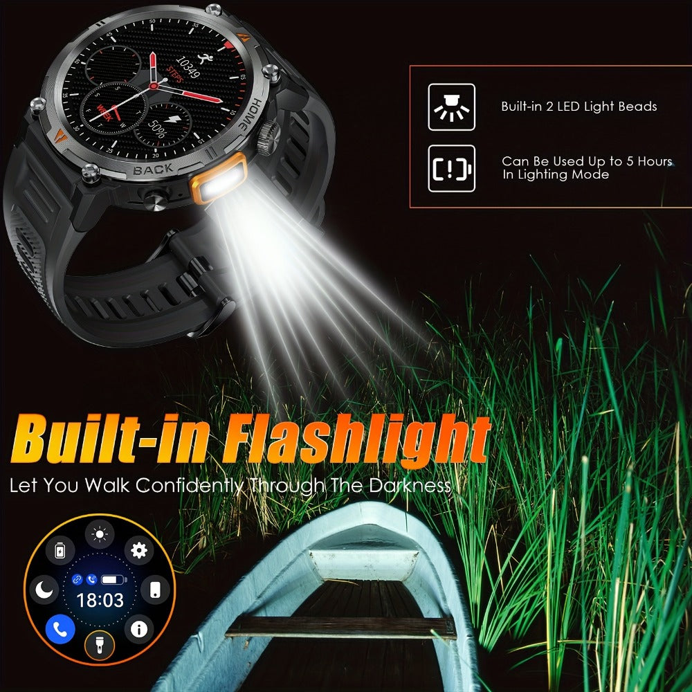 Smartwatch Men's with Bluetooth Calling & Message Notifications, 1.45" HD Touch Screen, IPX8 marking, Step Counter, 300mAh 5-7 Day