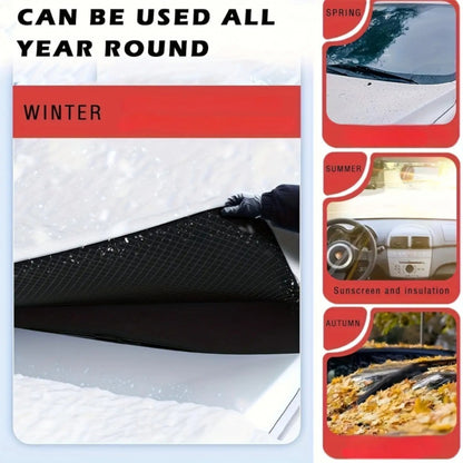 Car Windshield Snow Cover & Frost Shield 102" x 45" - Magnetic Windshield Cover with Side Window Protection for All Seasons