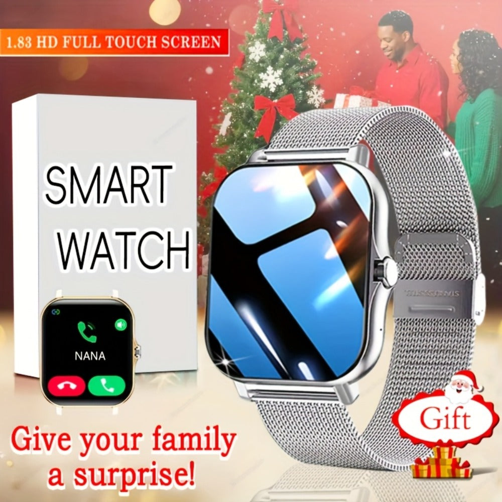 Smartwatch Gift with Metal Strap, Wireless Calling, Music Player and App Alerts in Four Colors